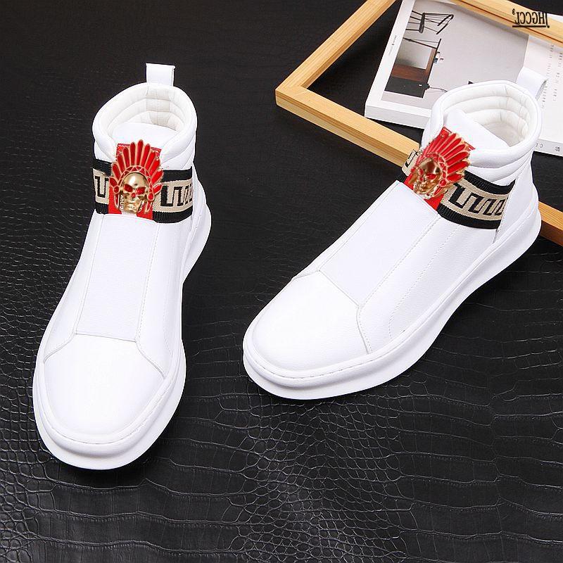 Мода Новые мужские бутсы Мужские кожаные лоферы мужская обувь Толстые высокие ботинки для верховой езды Большой размер 46 A5