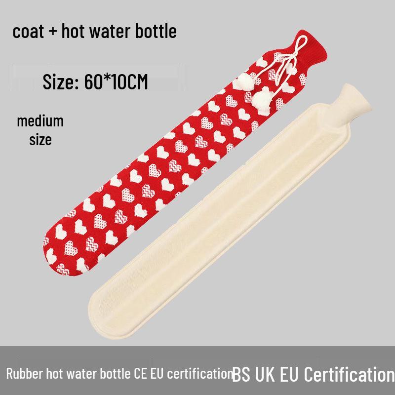 Explosion-Proof Hot Water Bottle: Rubber Design for Stomach and Feet, Long-Lasting Warmth
