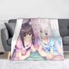 Плюшевое одеяло Kawaii Аниме Nekopara Chocola Vanilla для Отаку Поклонников Плед для Дивана Постельного Белья Гостиной 200x150см Плюшевое Тонкое Одеяло