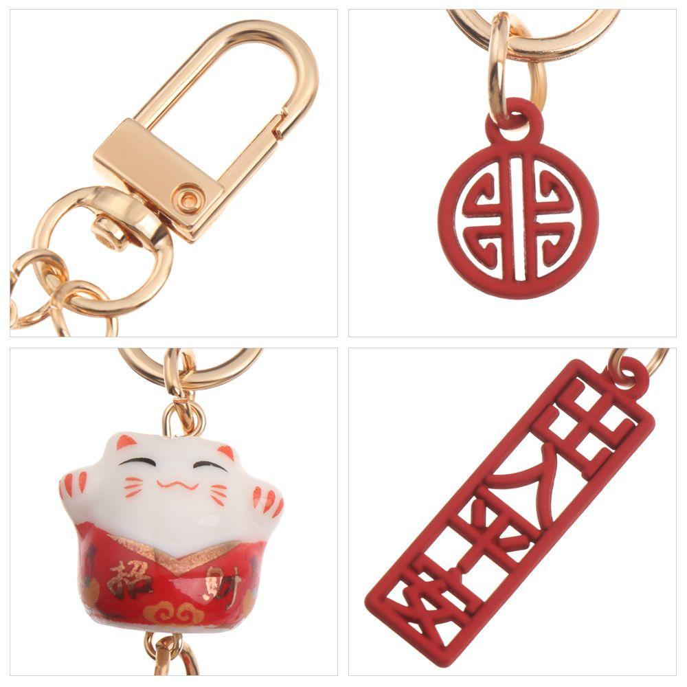 Fashion Cute Car Bag Pendant Fortune Cat Cartoon Japanese Lucky Cat Keychain