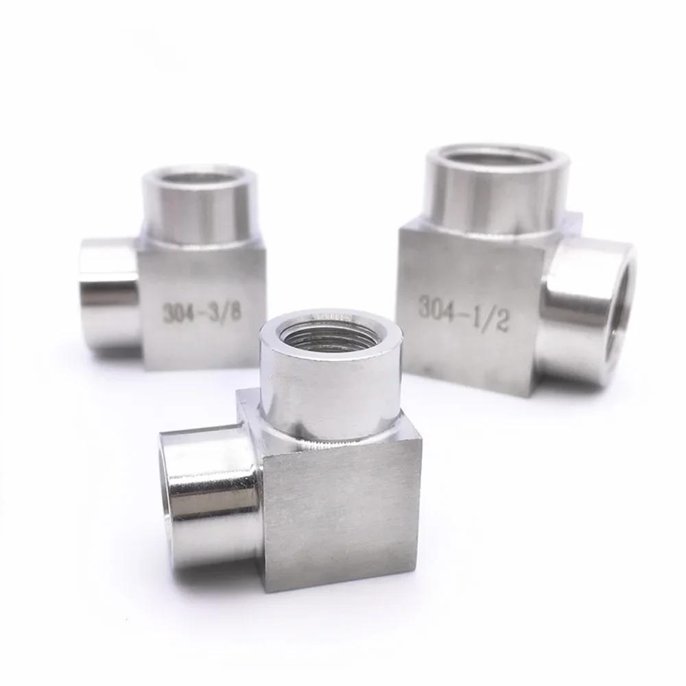 Высокое давление 1/8" 1/4" 3/8" 1/2" 3/4" 1" BSP NPT Внутренняя Наружная Угольник Угол 90 Градусов Соединитель 304 Нержавеющая Сталь Трубный Фитинг Вода Газ