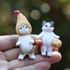 Trendy Play Food Cat Plush Doll Blind Box: Fried Shrimp & Shark Cat Figurine Desktop Ornament