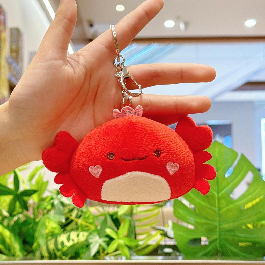 Мультяшный плюшевый брелок-краб - Морское животное, украшение для рюкзака