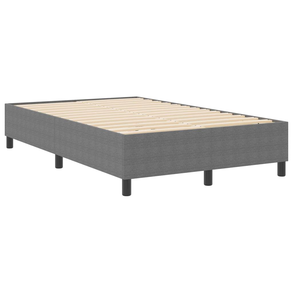 Platform Bed Frame Light Grey 120 x 190 cm Corduroy Fabric