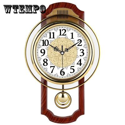 Европейский стиль, ретро-качели, настенные часы для гостиной, простые модные настенные часы для спальни, бесшумные кварцевые часы, современные часы