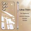 Роскошный безрамочный чехол с покрытием для Samsung Galaxy S25 S24Ultra S24+ Тонкий прозрачный защитный чехол для объектива камеры, противоударный жесткий чехол