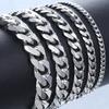 New Trendy Cuban Chain Men Bracelet Classic Stainless Steel 3/5/7/9mm Width Chain Bracelet For Men Women Zircon Gift