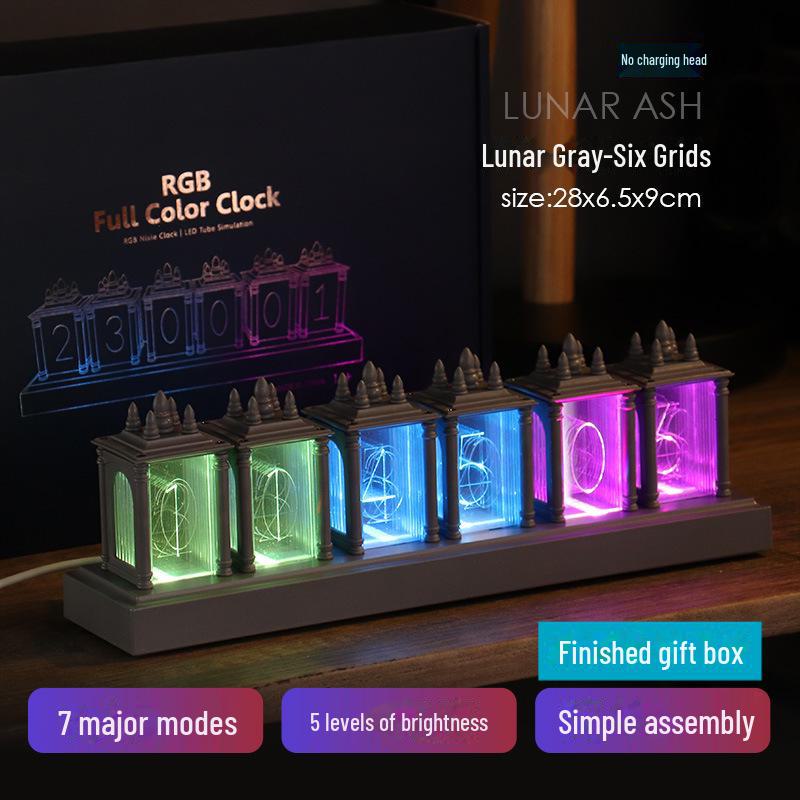 Часы Nixie с имитацией RGB-ламп - ценное украшение для рабочего стола для игровых комнат