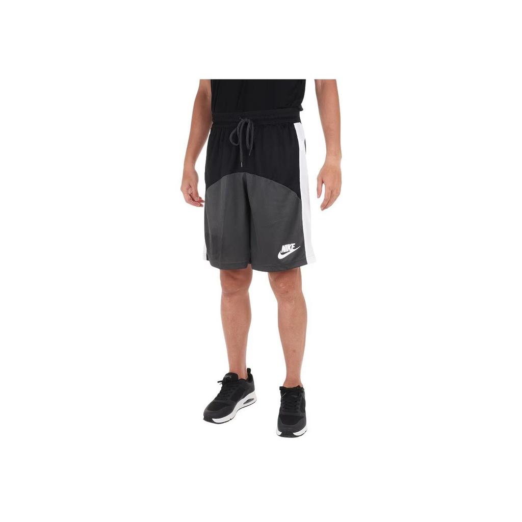 Nike Color-Block Logo Drawstring Shorts Men Bottoms Black Grey DQ5827-010
