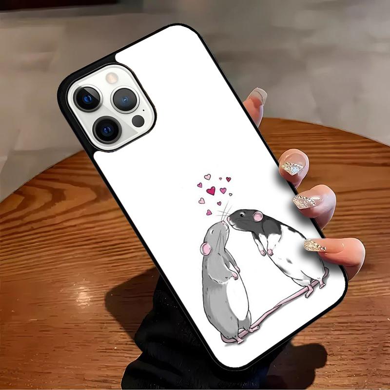 Милый Чехол для Телефона с Крысами Ратти Для iPhone 17 Air 16 15 14 13 12 11 Pro Max Max Plus Защитный Чехол-Бампер