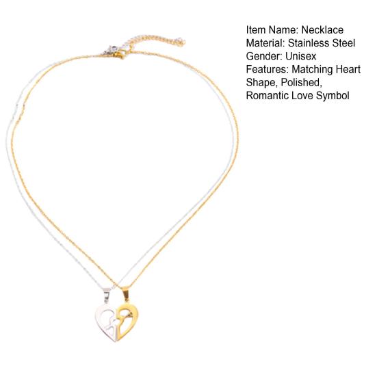 1 пара парных ожерелий с романтическим символом любви в форме сердца, парные ожерелья на День святого Валентина, годовщины, подарок для
