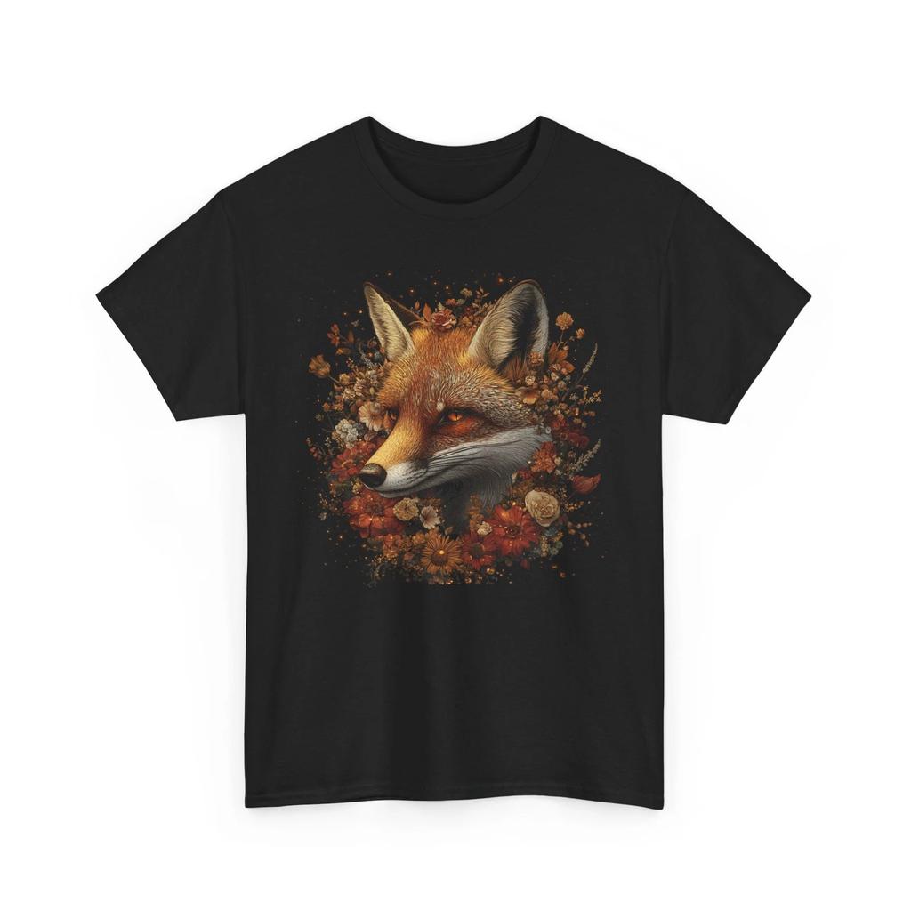 Fall Aesthetic T-Shirt | Autumn Leaves Pumpkin Spice| Fox Head Flowers Floral