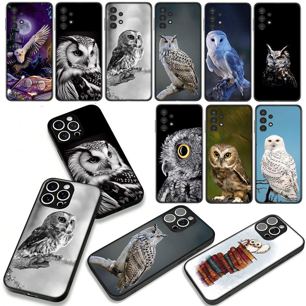 Cover for Samsung Galaxy S25 S24 S22 S23 FE Ultra Plus A56 A05 A06 A15 A16 A55 S7 Edge Phone Case Bird Owl Wallpaper