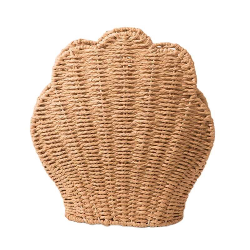 Paper Rope Woven Shell Shaped Basket Decorative Toy Storage Bin Desktop Sundries Organizer Home Organization Tool