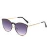 One-Piece Rice Nail Sunglasses, Trendy Personalized Round Integrated Glasses, Textured Glasses