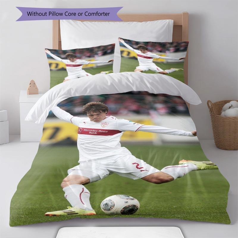 VfB Stuttgart Football Player Bedding Set 3 Pieces Duvet Cover Pillowcases Soccer Fan Bedroom Decor