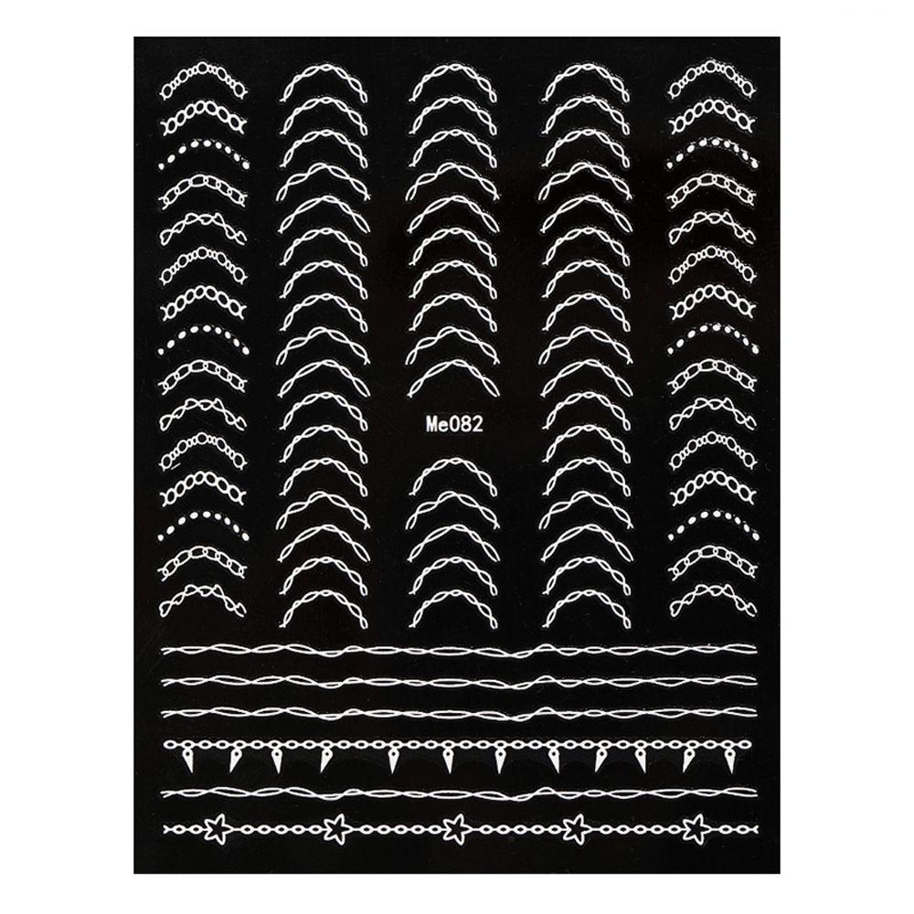 Маникюрные аксессуары, полосатая лента, кривые слайдеры для ногтей, 3D наклейки для ногтей, полосатые линии, наклейки для ногтей