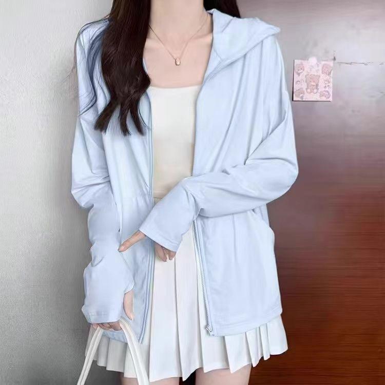 Женская куртка Ice Silk Sun Protection Jacket 2024 года — летняя однотонная, дышащая, легкая и свободная