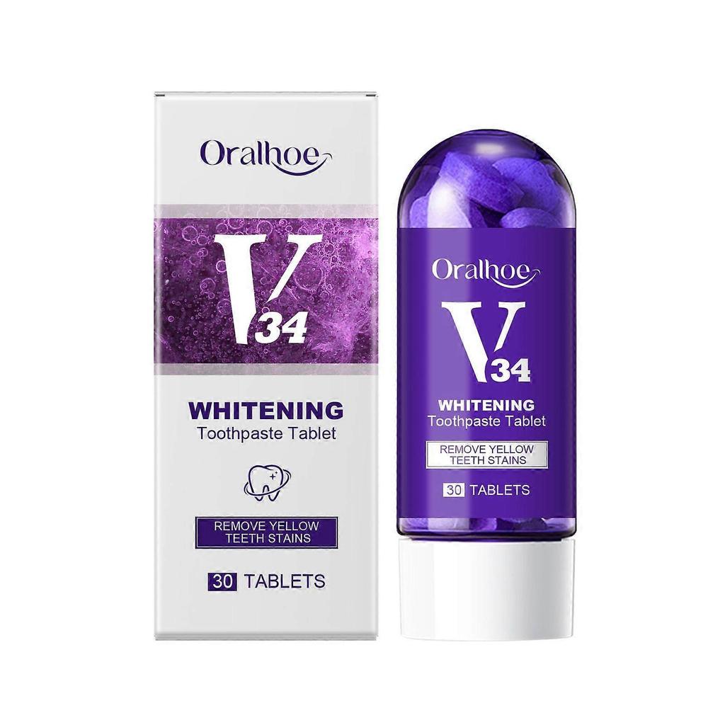 Limited time!!Oralhoe Whitening Toothpaste Tablets Teeth Cleaning Teeth Yellow Tartar Oral Odor Care Portable Cleaning Tablets