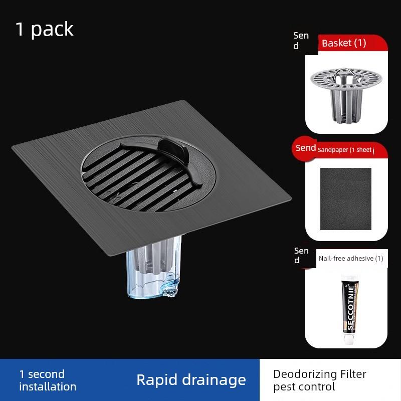 Stainless Steel Floor Drain Refurbishing Sticker Deodorizing Filter Floor Drain Core Handy Gadget Bathroom Balcony Neutral Downcomer Insect-Proof