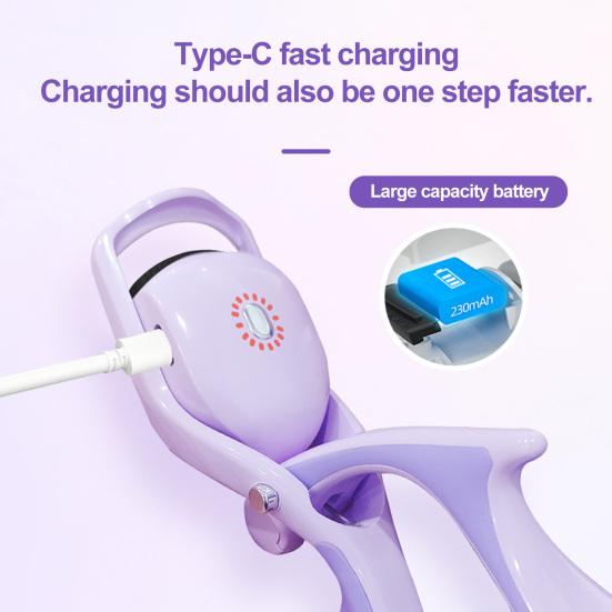 Электрические щипцы для завивки ресниц с подогревом, 3 температурных режима, тип C, перезаряжаемые, портативные, быстро нагревающиеся, женские инструменты для завивки ресниц