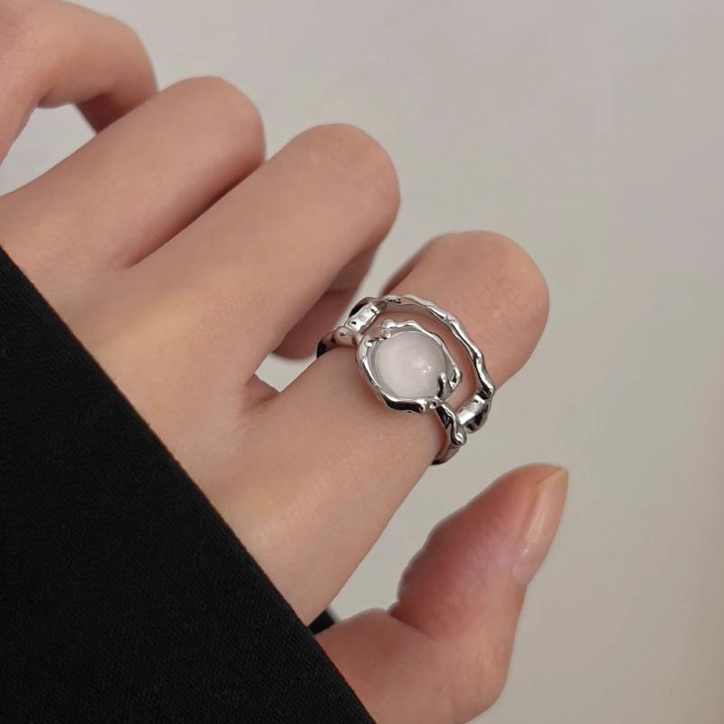 Винтажные нерегулярные открытые кольца с опалом, кольца на пальцы для женщин, девушек, милые Y2K эстетические украшения, подарок