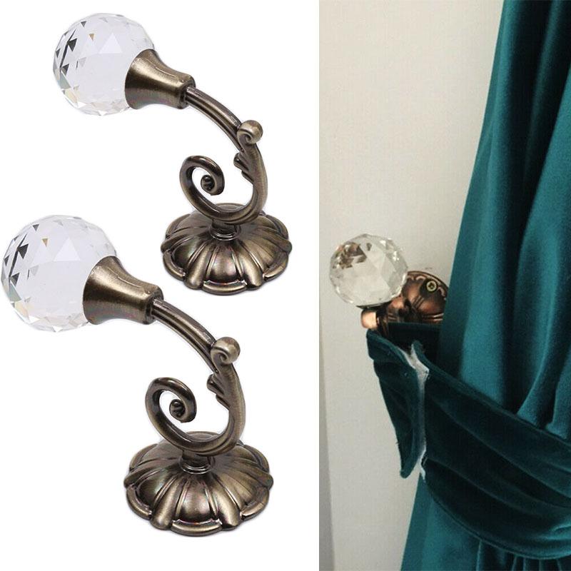 Popular Hook Curtain Accessories Wall Hook Curtain Wall Hook European Style Home Decor Round Head Crystal Zinc Alloy