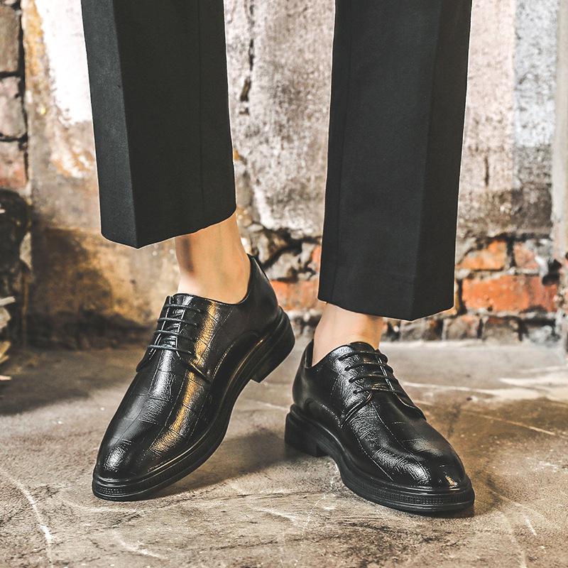 Весенняя повседневная обувь корейской версии, модные британские кожаные туфли для свадебного костюма, деловые кожаные туфли для жениха 19931-J