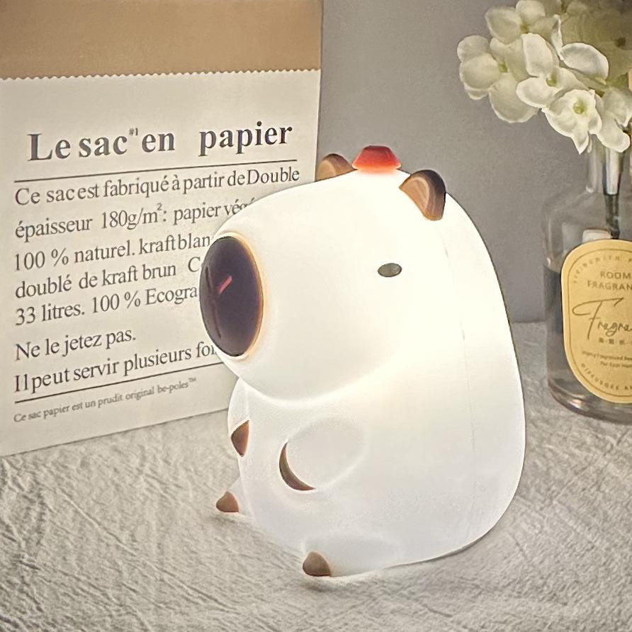 Capibara night light pat light gift bedroom ornament lighting rechargeable silicone light