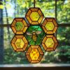 Bee Honeycomb Sun Catcher Acrylic Window Hanging Decoration Wall Art Bee On Honeycomb Suncatcher Gift for Mom Women Bee Lover