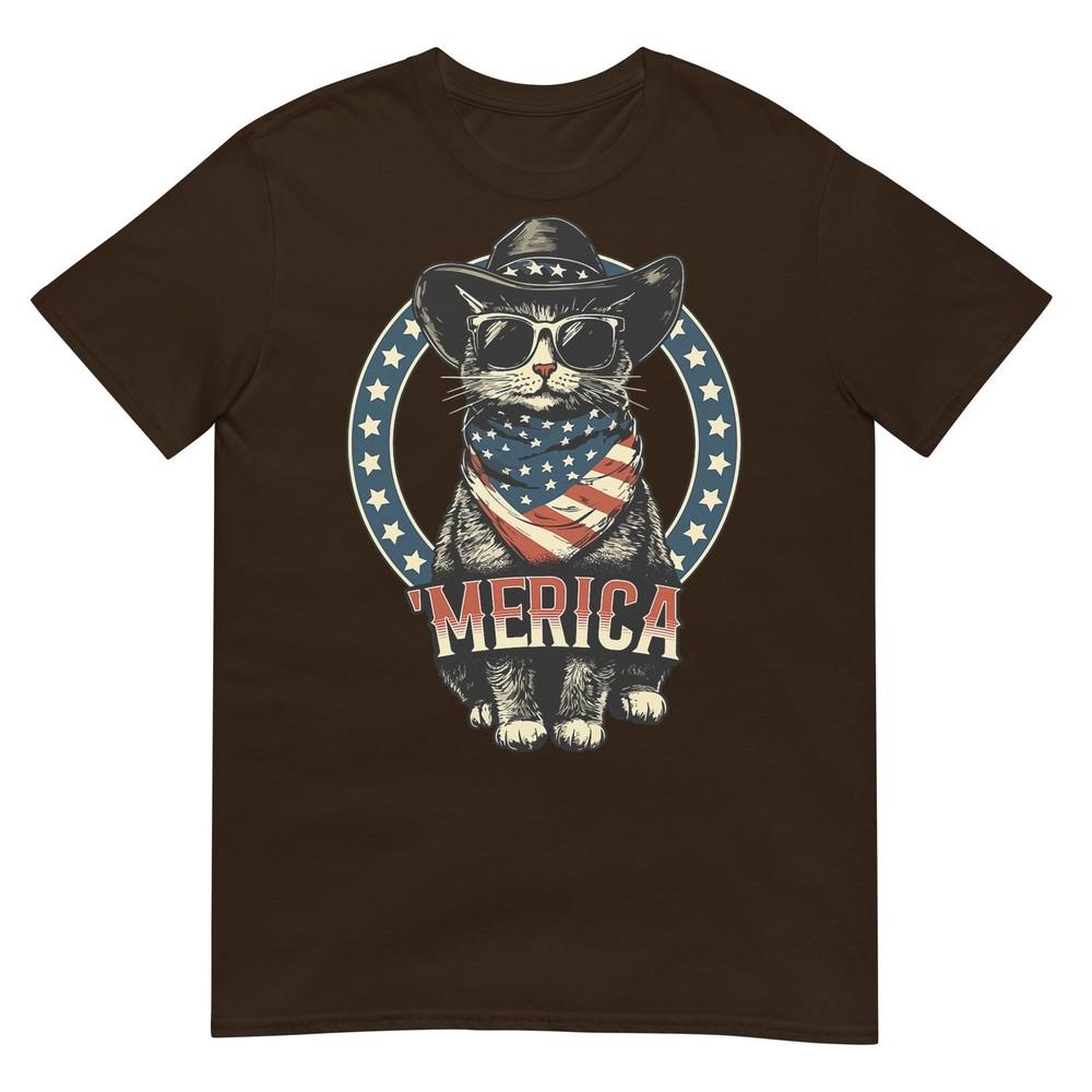 Usa Merica Cat 4th Of July Unisex Unisex Kids Funny Patriotic TShirt