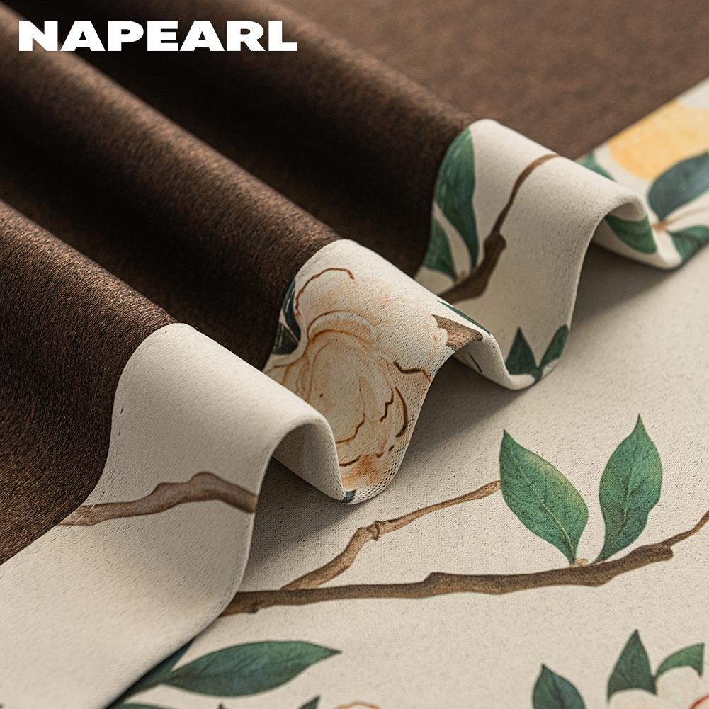 1 шт. NAPEARL 80% Блэкаут Шторы Винтажные Кремового Цвета Плотные Шторы Рустикальный Стиль Печатные Шторы для Спальни Гостиной Окна для Домашнего Декора