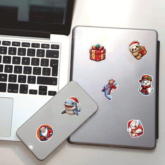100 шт./пакет, Рождественская наклейка, самоклеящаяся, водонепроницаемая, из ПВХ, съемный чехол для телефона, багаж, скейтборд, ноутбук, наклейка для скрапбукинга, детские товары для самостоятельного изготовления
