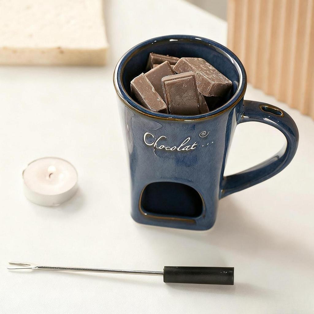 Fondue Cup Chocolate Cookware Party Kitchen Appliances Home Butter Warmer Date Night Cheese Ceramic