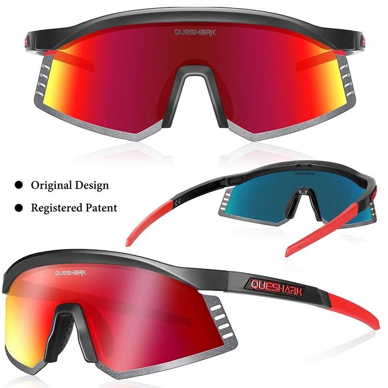 Queshark 4 линзы/набор, мужские и женские поляризационные солнцезащитные очки для велоспорта, спортивные MTB велосипедные очки, очки для езды на шоссейном велосипеде, очки QE58-01