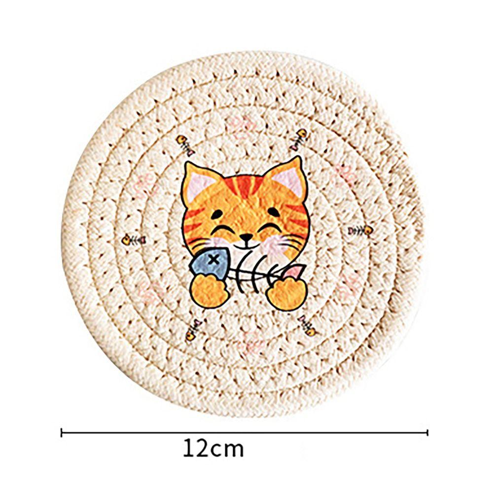 Cartoon S/L Coasters Tableware Waterproof Bowl Dish Pot Mats Cotton Heat Insulation Pad for Home Kitchen