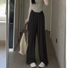 Spring and Summer Ice Silk Wide-leg Pants High Waist Droop Casual Pleated Pants for Women