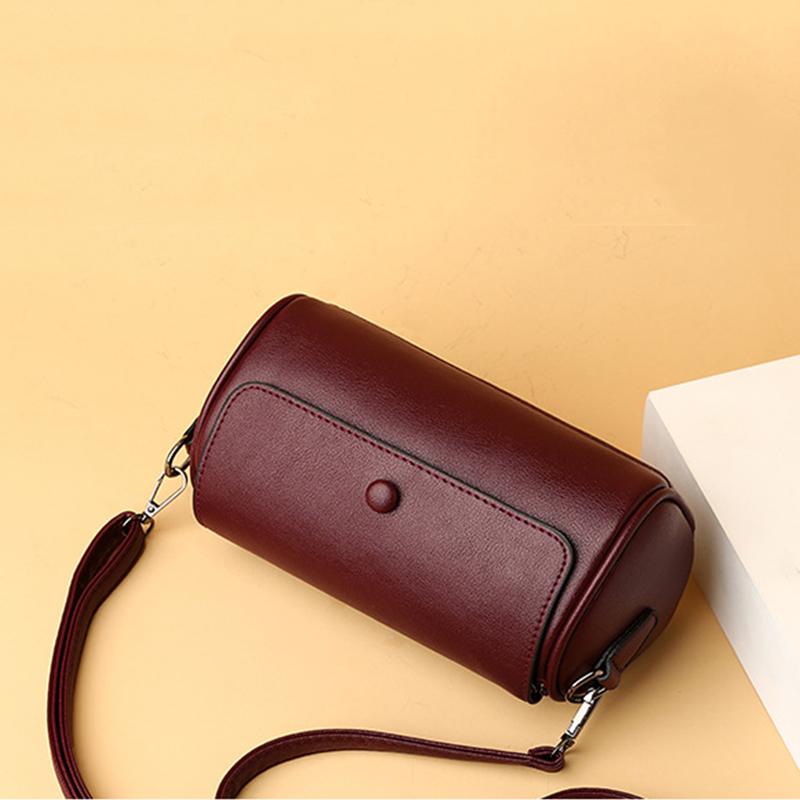 Yogodlns New Small Crossbody Bag Women's Trendy Versatile Cylinder Shoulder Bag Vintage Boston Pillow Design Solid Color Simple Handbags