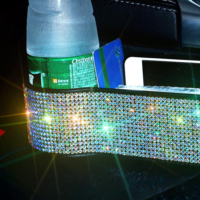 Роскошный бриллиантовый автомобильный ящик для хранения в щели Зарядное устройство Карман-щель для сиденья Органайзер для сиденья Держатель для карт, телефона, бутылок, стаканов Автомобильные аксессуары