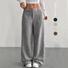 Corduroy-Textured Women's High-Waisted Wide-Leg Pants | Relaxed Fit, Side Pockets & All-Season Comfort, Machine Washable Beige Trousers