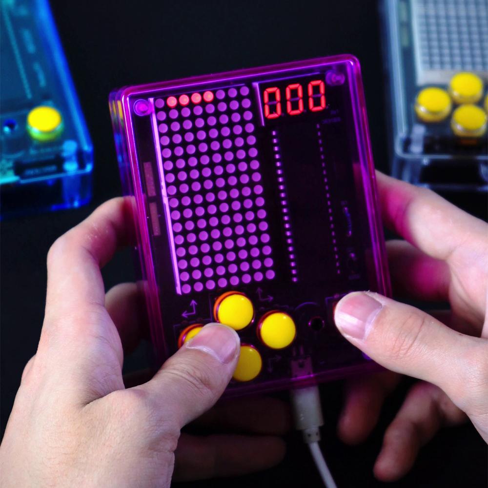 Electronic 7-Pixel Game Console Making DIY Kit 51 Microcontroller Puzzle Game for Electronic Enthusiasts to Learn Soldering DIY