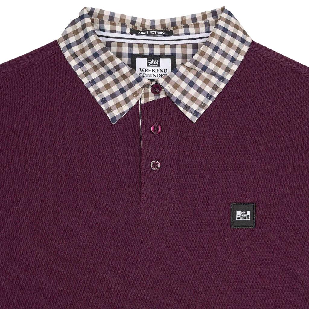 Мужская рубашка-поло с длинным рукавом Weekend Offender Walker в клетку с воротником