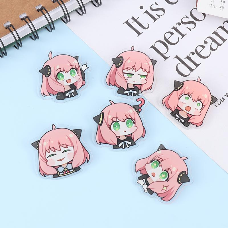 Значок с героями мультфильмов, аниме, шпион, семейная периферия, Арния, акриловая брошь, милое выражение, сумки для одежды, декоративная подвеска-паста