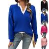 Women's Casual Fashion Comfortable Temperament Loose Lace V-neck Sweater Top