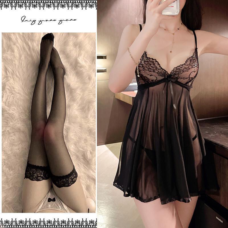 Сексуальный кружевной комплект ночной сорочки: Подчеркивает грудь, Прозрачное нижнее белье для женщин