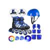 Blue Luminous Wheel Adjustable Children's Exercise Skating 2 Function Flashing Helmet Knee Pad Set