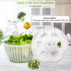 LMETJMA QuickPush Salad Spinner Large 6.3QT Vegetable Washer Dryer Strainer Drainer with Drain Salad Bowl and Colander JT400