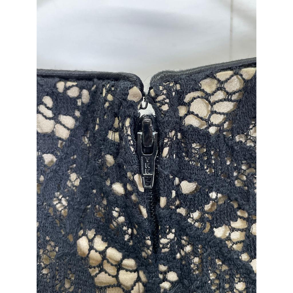 Jun ashida Черное платье из хлопка с кружевом и прозрачными рукавами 7 черныйПодержанный