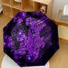Purple Floral Turtle Art Compact Travel Automatic Umbrella Folding Umbrella With 8 Ribs Compact Design Allseason Use Elegant Umbrella Spiritual Gift