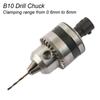 Mini Electric Drill Chuck Threaded  Clamp 0.6mm-6mm B10 Mount Taper Connector Rod Motor Shaft with Adapter Key Wrench Power Tool